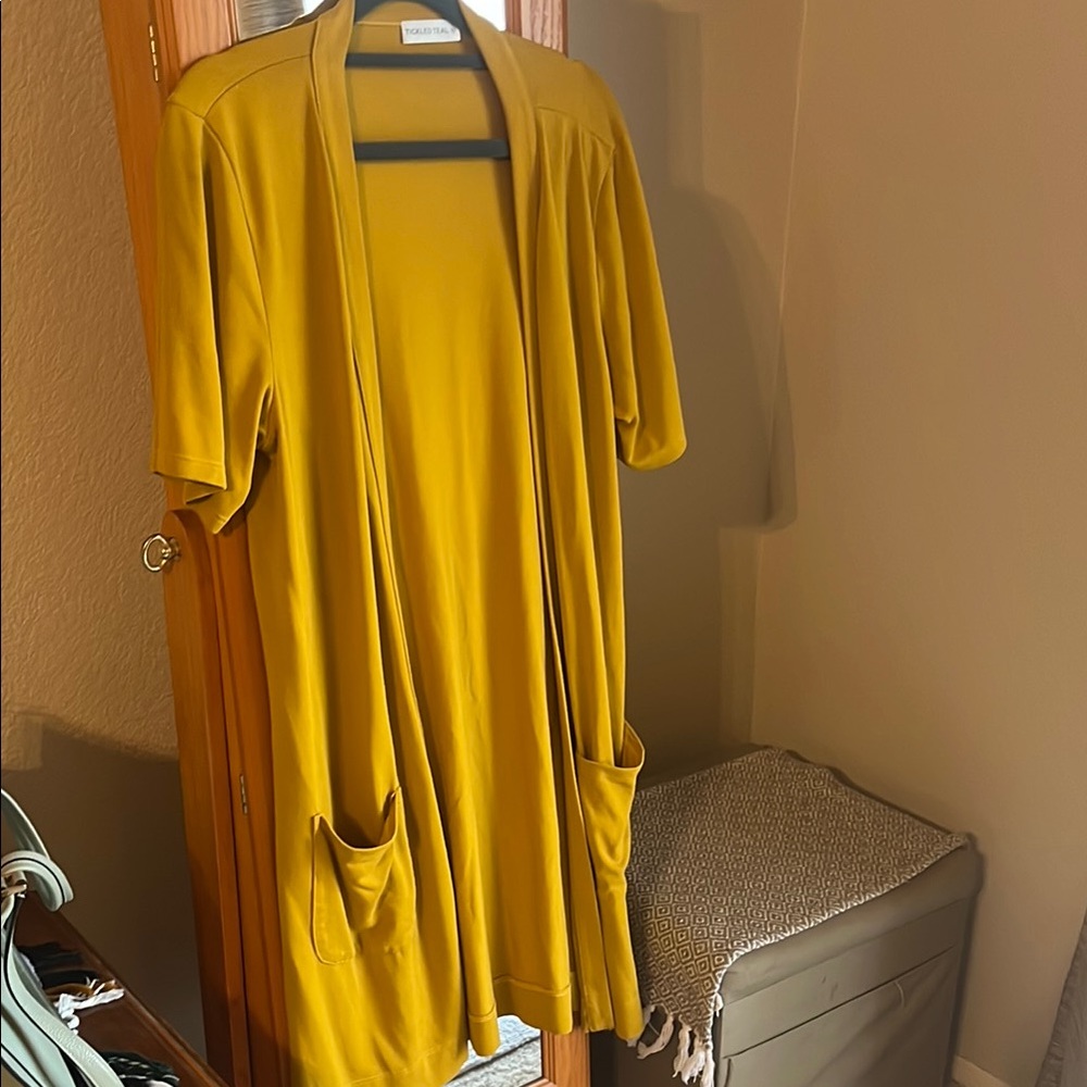 Mustard Yellow Open Front Cardigan